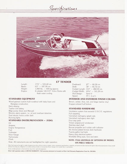 Elite Craft 1983 Boat Brochure Package