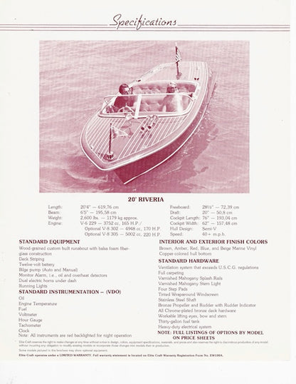 Elite Craft 1983 Boat Brochure Package