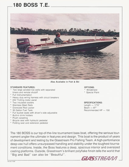 Glasstream 180 Boss Tournament Edition Brochure
