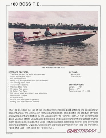 Glasstream 180 Boss Tournament Edition Brochure