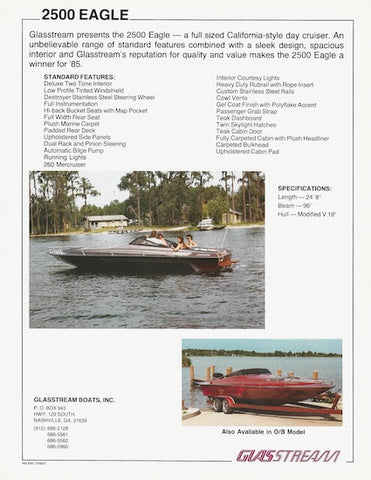 Glasstream 2500 Eagle Specification Brochure