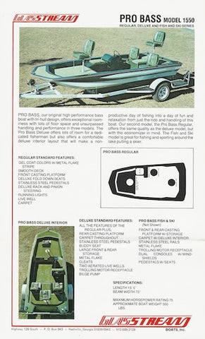 Glassstream 1550 Pro Bass Fish & Ski Brochure
