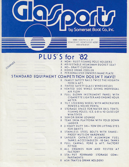 Somerset 1982 Glassports Brochure
