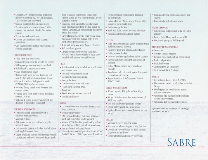 Sabreline 38 Express Hardtop Launch Brochure
