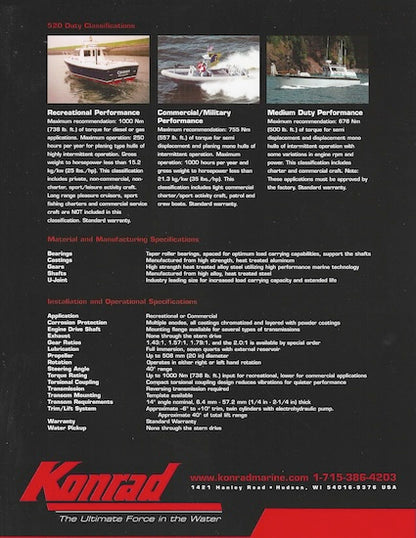 Konrad 520 Stern Drive Engine Brochure