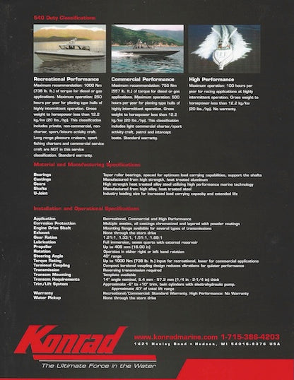 Konrad 540 Stern Drive Engine Brochure