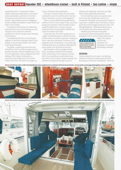 Aquador 28C Motor Boats Monthly Magazine Reprint