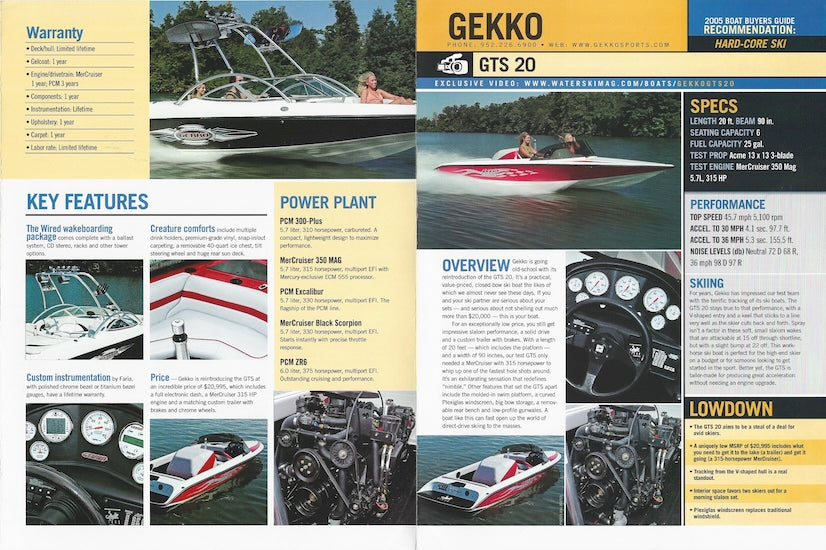 Gekko Water 2005 Ski Magazine Reprint Brochure