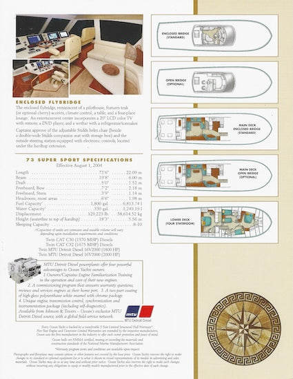 Ocean 73 Super Sport Brochure