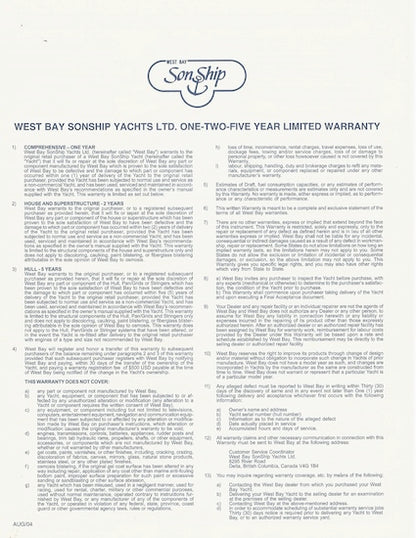 West Bay SonShip 50 Motor Yacht Specification Brochure
