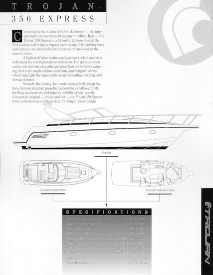 Trojan 350 Express Specification Brochure (1994)