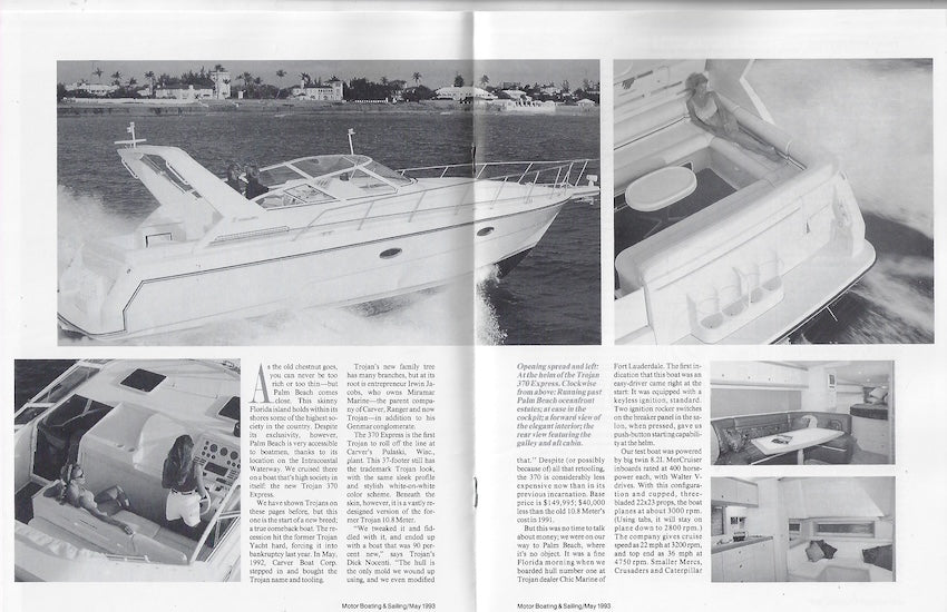 Trojan 370 Express Motorboating & Sailing Magazine Reprint Brochure