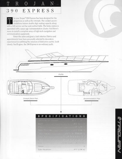 Trojan 390 Express Specification Brochure (1994)