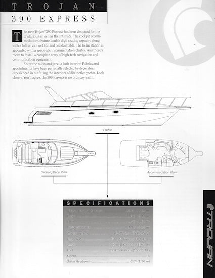 Trojan 390 Express Specification Brochure (1994)