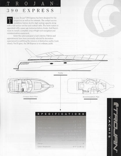 Trojan 390 Express Specification Brochure (1995)