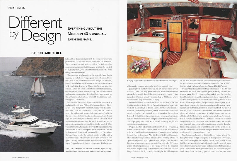 Mikelson 43 Sportfisher Power & Motoryacht Magazine Reprint Brochure
