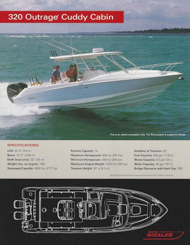 Boston Whaler 320 Outrage Cuddy Cabin Specification Brochure