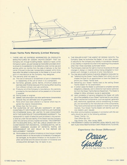 Ocean 50 Super Sport Specification Brochure