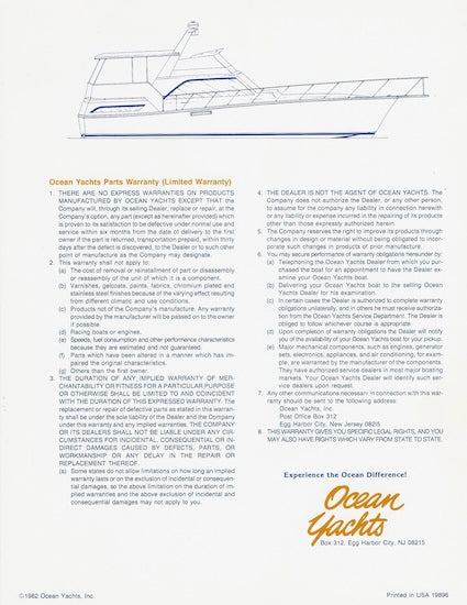 Ocean 46 Sunliner Specification Brochure