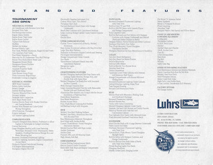 Luhrs 380 Tournament Open Specification Brochure