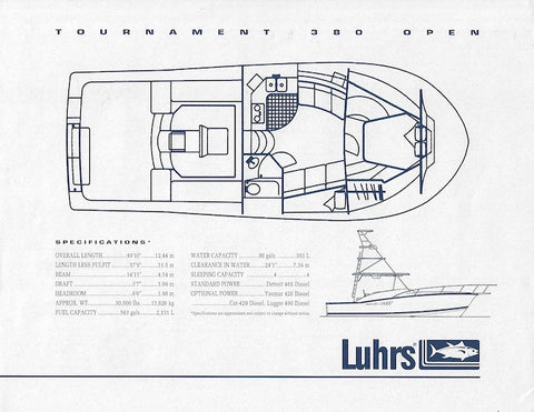 Luhrs 380 Tournament Open Specification Brochure