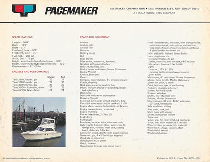 Pacemaker 36 Sport Fisherman Brochure