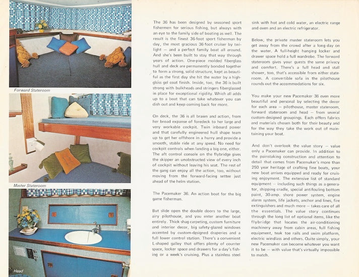Pacemaker 36 Sport Fisherman Brochure