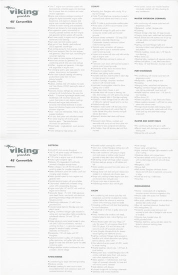 Viking 48 Convertible Specification Brochure