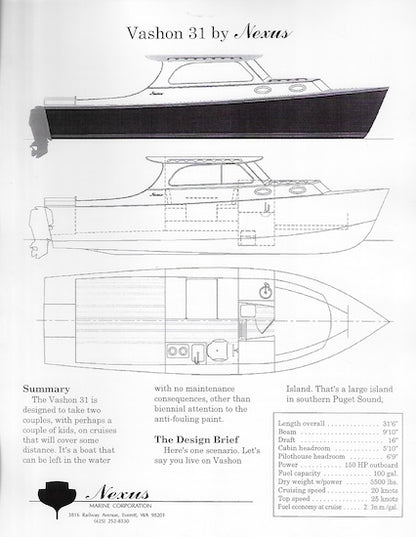 Nexus Vashon 31 Specification Brochure