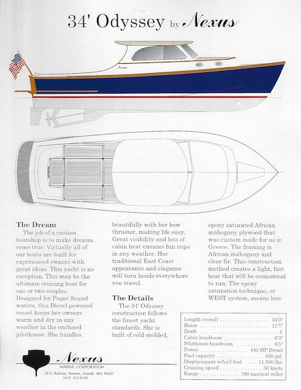 Nexus Odyssey 34 Specification Brochure