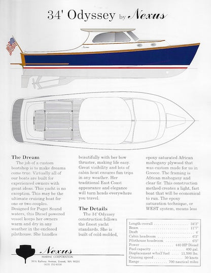 Nexus Odyssey 34 Specification Brochure
