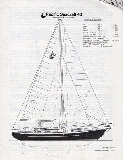 Pacific Seacraft 40 Build Brochure Package
