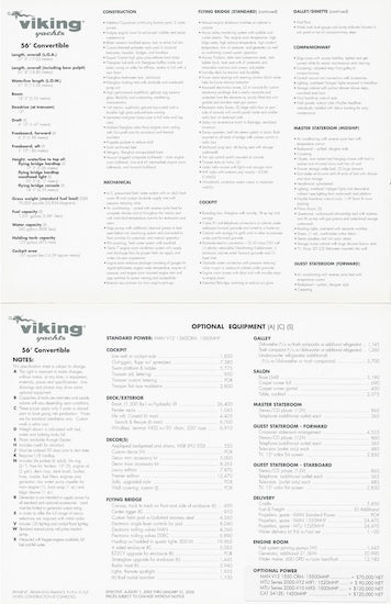 Viking 56 Convertible Specification Brochure