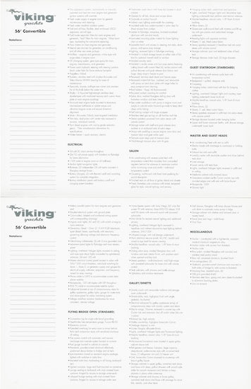 Viking 56 Convertible Specification Brochure