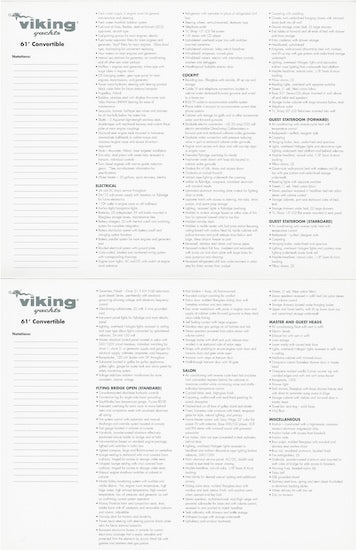 Viking 61 Convertible Specification Brochure
