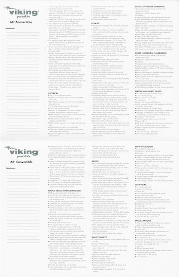 Viking 68 Convertible Specification Brochure