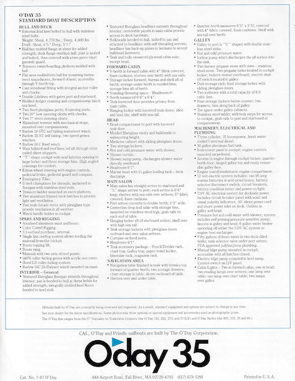 O'Day 35 Brochure