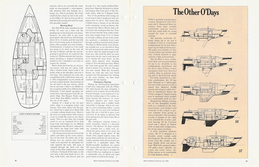O’Day 39 Motorboating & Sailing Magazine Reprint Brochure