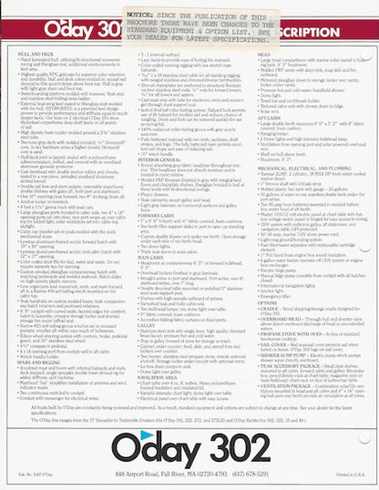 O'Day 302 Brochure