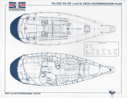 C&C 34/36+ & 34/36XL Specification & Line Drawing Package