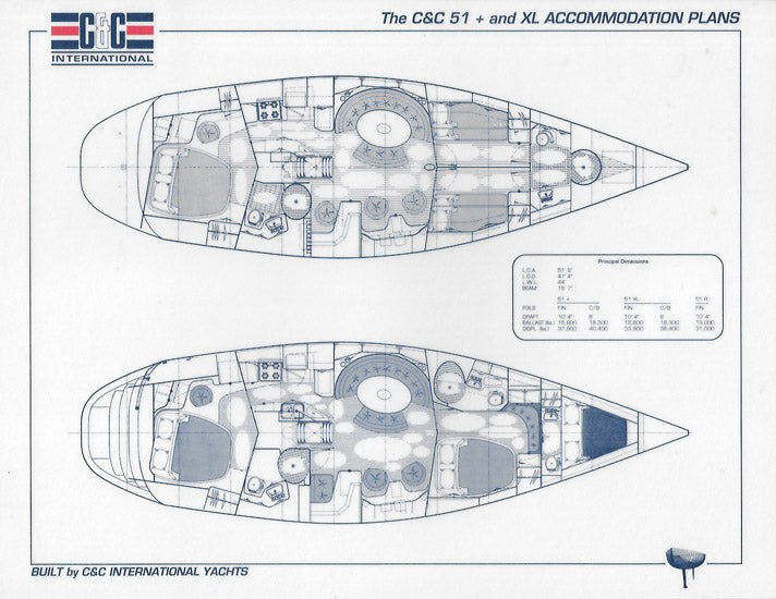 C&C 51XL Specification & Line Drawing Package