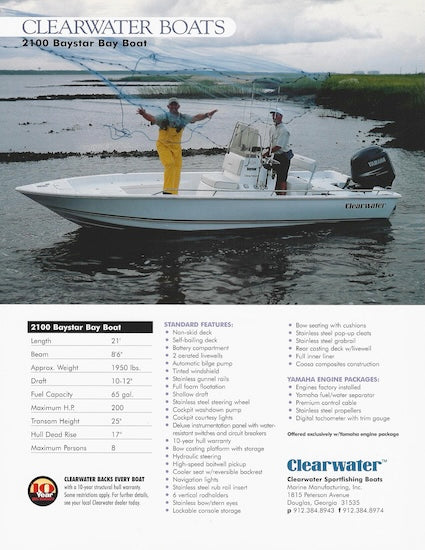 Clearwater 2100 Baystar Specification Brochure