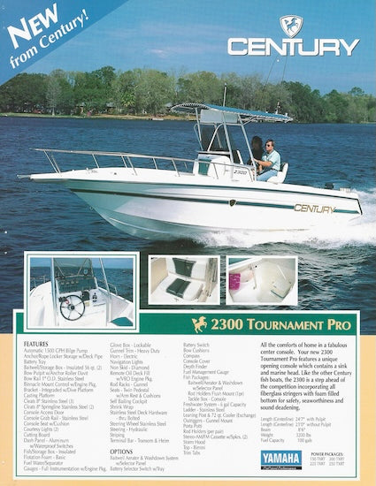 Century 2300 Center Console Flyer Brochure