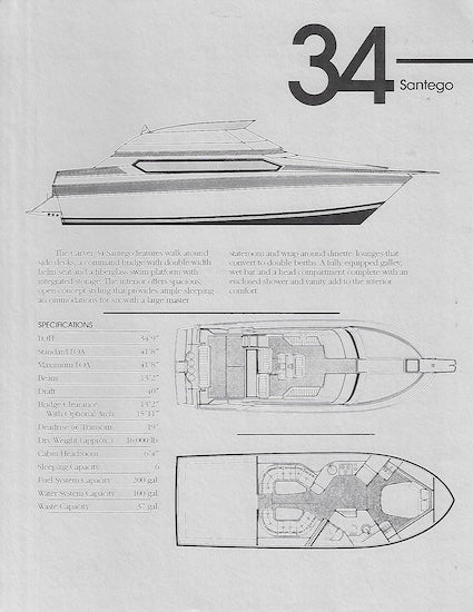 Carver 34 Santego Specification Brochure