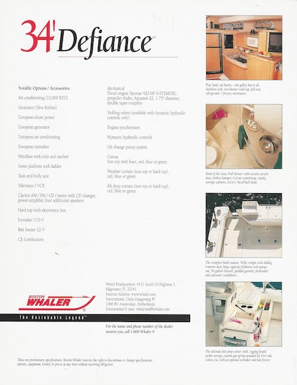 Boston Whaler Defiance 34 Brochure