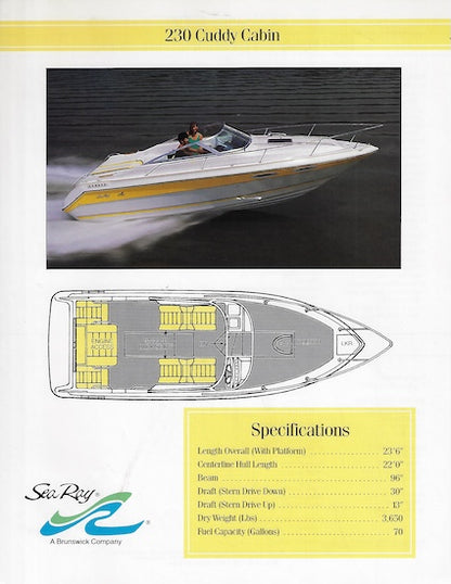 Sea Ray 230 Cuddy Cabin Specification Brochure