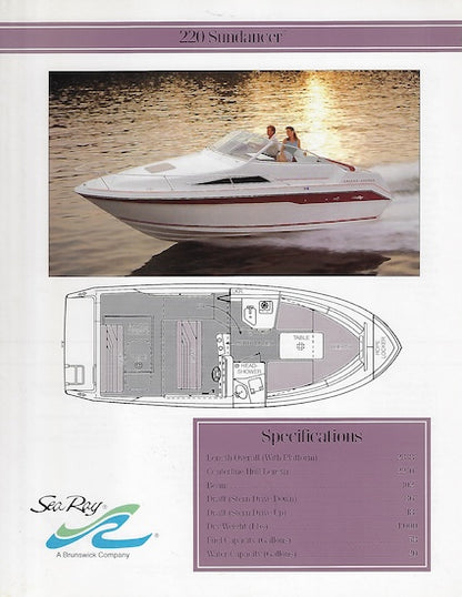 Sea Ray 220 Sundancer Specification Brochure