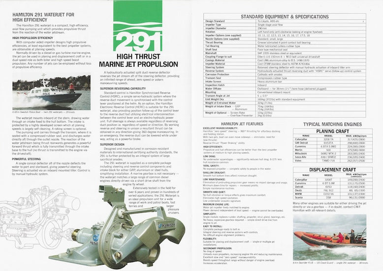 Hamilton 291 Jet Brochure