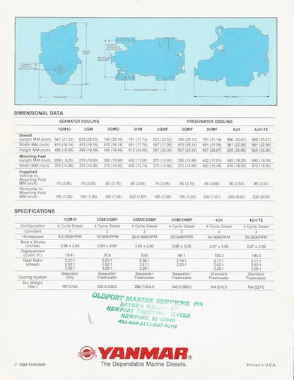 Yanmar 1984 Diesel Brochure