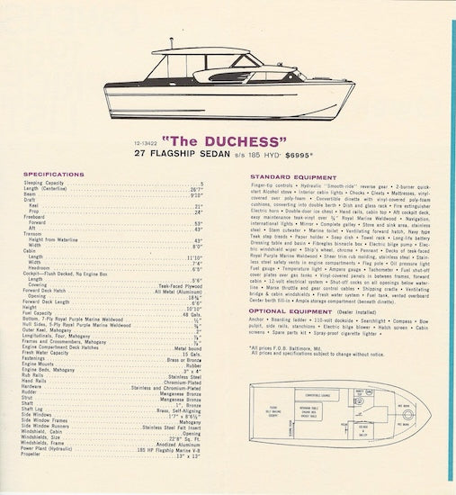 Owens 1962 Flagships Specification Brochure